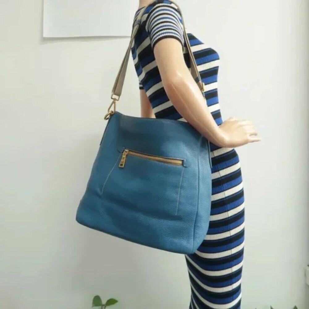 100% Authentic PRADA Blue Leather Shoulder Bag 613-082824 - Picture 12 of 12